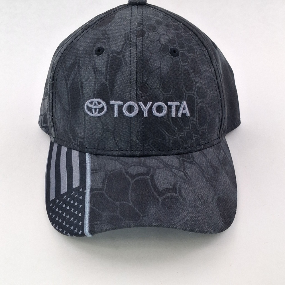 Kryptek Toyota Hat Cap Strap Back One Size Gray Camo Flag USA Baseball Mens